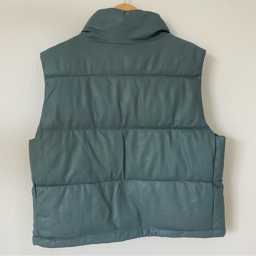 SOLD 7 For All Mankind Faux Leather Puffer Vest - Picture 3 of 12